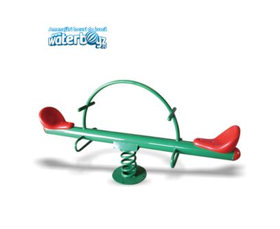 Balansoar dublu pe arc pentru copii Model 3, 3-10 ani, 200x60x70 cm, metal si plastic, multicolor