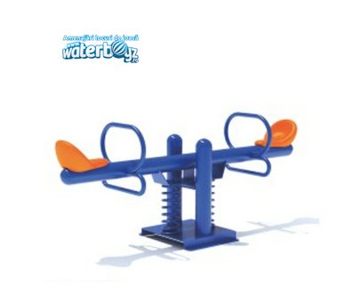 Balansoar dublu pe arc pentru copii Model 5, 3-12 ani, 220x58x90 cm, metal si plastic, multicolor