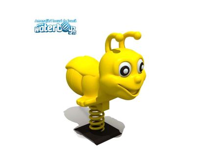 Balansoar pe arc pentru copii Funny Albinuta, 1-4 ani, 73x41x51 cm, metal si plastic LLDPE, galben