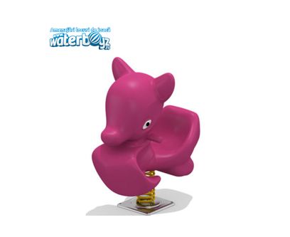 Balansoar pe arc pentru copii Funny Vulpe, 1-4 ani, 80x40x80 cm, metal si plastic LLDPE, mov