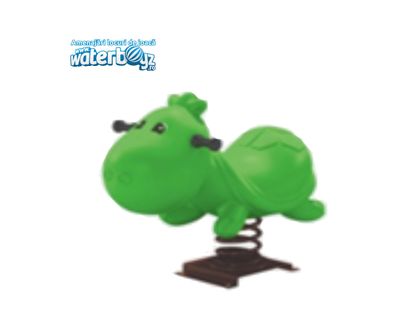 Balansoar pe arc pentru copii testoasa model 2, 1-4 ani, 70x50x70 cm, metal si plastic LLDPE, verde