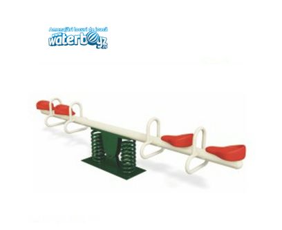 Balansoar pe arc cu 4 locuri pentru copii model 2, 3-12 ani, 300x50x80 cm, metal si plastic LLDPE, multicolor