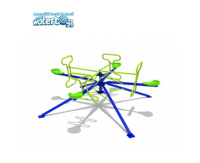 Carusel cu 4 locuri pentru copii, 3-12 ani, metal si plastic LLDPE, verde