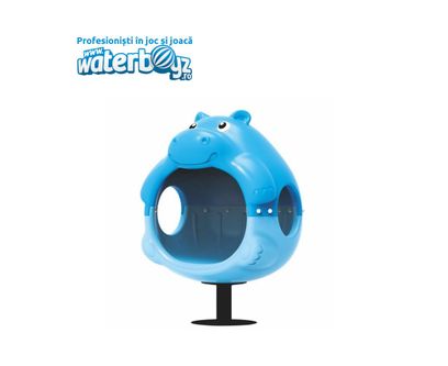 Carusel cuib pentru copii Hipopotam, 3-12 ani, 80x160 cm, metal si plastic LLDPE