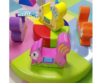 Carusel mic interactiv pentru copii, cu animalute si fara acoperis, 3-12 ani