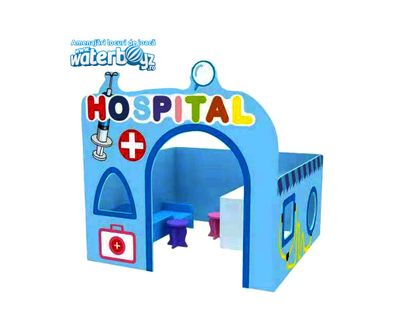 Casuta tematica pentru gradinita Hospital, 120x120x120 cm, plastic HDPE, 2-8 ani