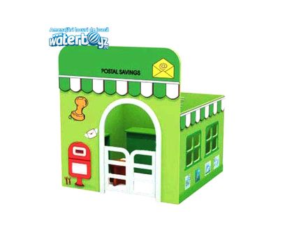 Casuta tematica pentru gradinita Oficiu Postal, 120x120x120 cm, plastic HDPE, 2-8 ani
