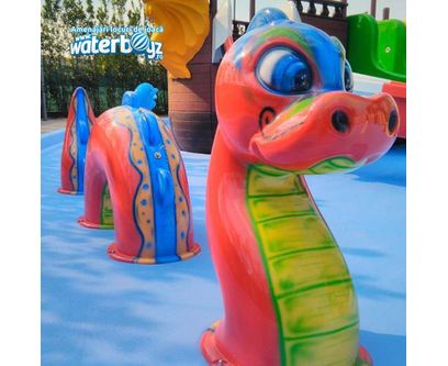 Dragon decorativ acvatic din otel inoxidabil cu sistem de stropire