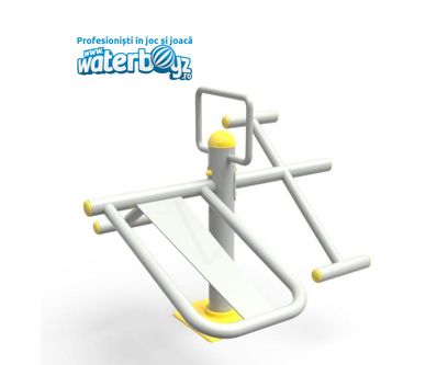Aparat de fitness dublu pentru spate si abdomen pentru exterior, 124x124x90 cm, metal si plastic LLDPE
