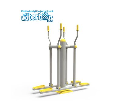 Aparat de fitness stepper dublu cu manele Model 4 pentru exterior, 12+ ani, 66x150x164 cm, metal si plastic LLDPE