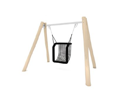 Leagan cu franghii pentru copii din lemn Robinia Parc 3, 3-12 ani, 349x250x298 cm
