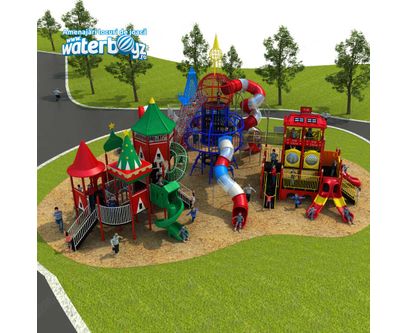Complex de joaca pentru copii de metal Dream of Pleasure Island 2, exterior, 3-12 ani