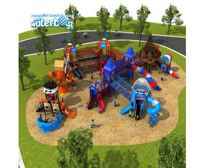 Complex de joaca pentru copii de metal Dream of Pleasure Island 6, exterior, 3-12 ani