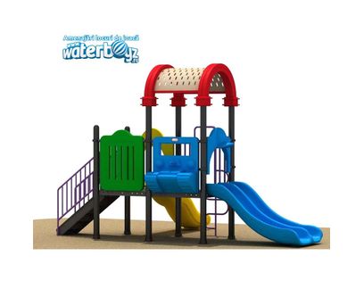 Complex de joaca pentru copii de metal Economy 18, exterior, 3-12 ani, 540x305x440 cm