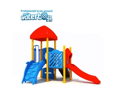 Complex de joaca pentru copii de metal Fun Land 13, exterior, 3-12 ani, 450x280x380 cm
