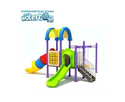Complex de joaca pentru copii de metal Fun Land 8, exterior, 3-12 ani, 650x520x320 cm