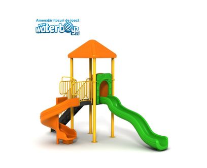 Complex de joaca pentru copii de metal Economy 32, exterior, 3-12 ani, 545x310x390 cm