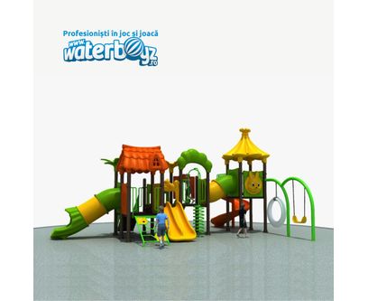 Complex de joaca pentru copii de metal Padurea Fermecata 32, exterior, 3-12 ani, 870x610x380 cm