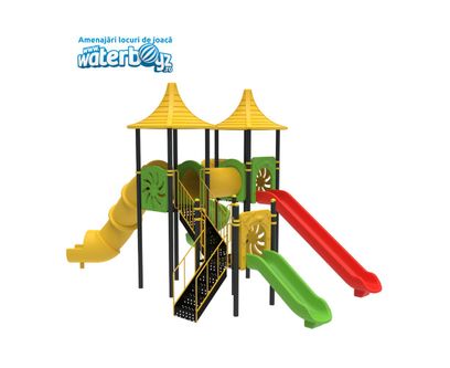 Complex de joaca pentru copii de metal Economy 37, exterior, 3-12 ani, 973x386x391 cm