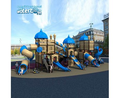 Complex de joaca pentru copii de metal Castle 1, exterior, 3-12 ani, 1450x820x540 cm