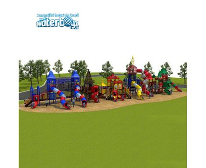 Complex de joaca pentru copii de metal Dream of Pleasure Island 1, exterior, 3-12 ani, 3950x950x900 cm