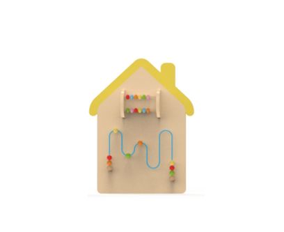 Panou interactiv de perete pentru copii Casuta 2, 110x57x2 cm, 0-3 ani
