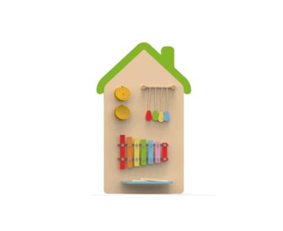 Panou interactiv de perete pentru copii Casuta 3, 110x57x2 cm, 0-3 ani