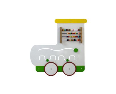 Panou interactiv de perete pentru copii Locomotiva, 110x57x2 cm, 0-3 ani