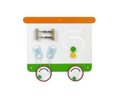 Panou interactiv de perete pentru copii Vagon 3, 110x57x2 cm, 0-3 ani