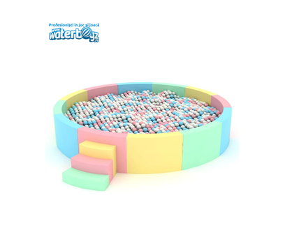 Piscina cu bile Soft Play, Round Large, pastel