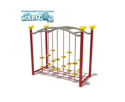 Sistem de catarare vertical pentru copii de exterior, 3-12 ani, 310x160x270 cm, metal si plastic