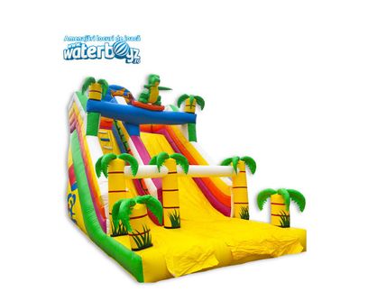 Tobogan gonflabil profesional Dino cu doua pante 9x6x7.5 cu garantie 12 luni