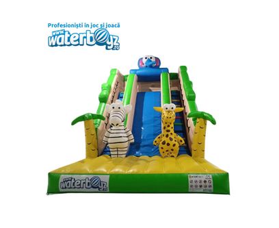 Tobogan gonflabil profesional Zoo 1 cu o panta