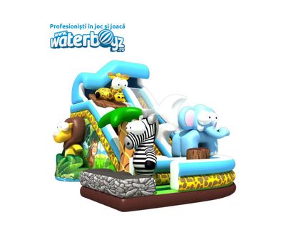 Tobogan gonflabil profesional Zoo 2, +3 ani, 900x600x700 cm