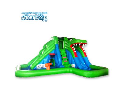 Tobogan gonflabil profesional cu apa Crocodil, +3 ani, 570x520x240 cm