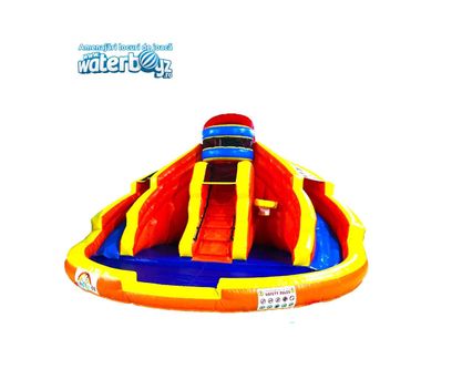 Tobogan gonflabil profesional cu apa Water Circle cu doua pante