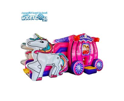Tobogan gonflabil profesional Unicorni cu o panta, +3 ani, 600x400x400 cm