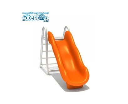 Tobogan valuri de exterior pentru copii Model 1, 3-12 ani, 225x55x113 cm, metal si plastic LLDPE, portocaliu