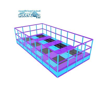 Trambulina modulara elastica pentru interior cu 8 locuri Junior, 800x396x200 cm, 3-12 ani
