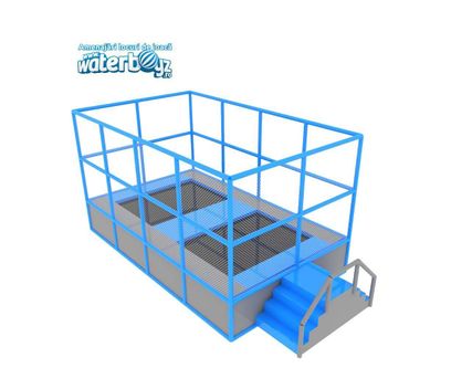 Trambulina modulara elastica pentru interior cu 2 locuri Olimpica, 526x322x300 cm, 3-12 ani