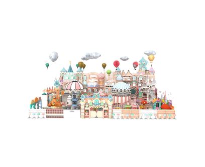Complete indoor playground arrangement Pink Castle 365 m2