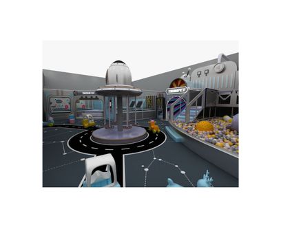 Amenajare completa loc de joaca de interior Space Academy, 3-12 ani, 3600x3200x650 cm
