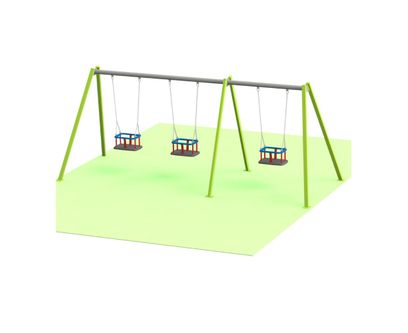 Ansamblu de leagane pentru copii model Happy Trio, 0-3 ani, 465x178x182 cm