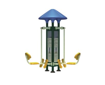 Aparat de fitness dublu pentru picioare Model 9 pentru exterior, 250x250x220 cm, metal si plastic LLDPE