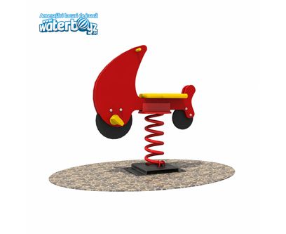 Balansoar pe arc pentru copii Bicicleta model 2, 1-4 ani, metal si plastic HDPE, rosu