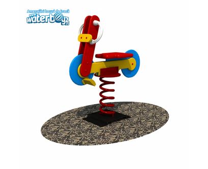 Balansoar pe arc pentru copii Bicicleta model 3, 1-4 ani, metal si plastic HDPE, multicolor