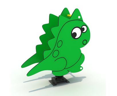 Balansoar pe arc pentru copii Dinosaur, 1-4 ani, 58x37x58 cm, metal si plastic, verde