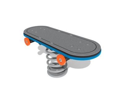 Balansoar pe arc pentru copii Skateboard, +2 ani, 81x33.7x86.8 cm, metal si plastic HDPE, gri