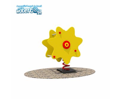 Balansoar pe arc pentru copii Steluta, 1-4 ani, metal si plastic HDPE, galben