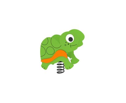 Balansoar pe arc pentru copii Turtle, 3-10 ani, 94x45 cm, metal si plastic HDPE, verde